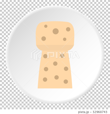 Wine wooden cork icon circle 32968743