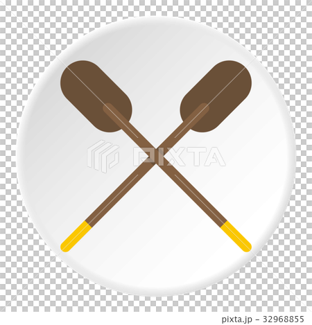 Two wooden crossed oars icon circle 32968855
