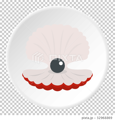 Pearl in a shell icon circle 32968869