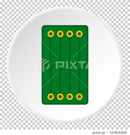 Green circuit board icon circle Green circuit board icon circle 32968890