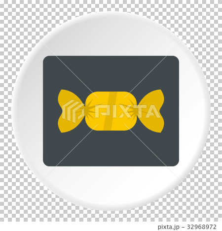 Candy in yellow wrap icon circle 32968972