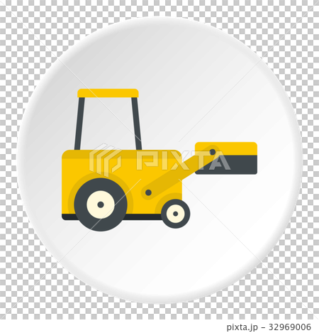 Yellow truck to lift cargo icon circle Yellow truck to lift cargo icon circle 32969006