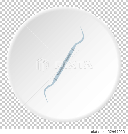 Steel dentists hook probe icon circle 32969033