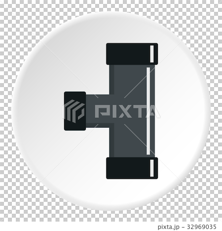 Black joint T pipe connection icon circle 32969035