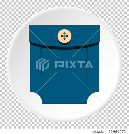 Blue shirt pocket with button icon circle - Stock Illustration ...