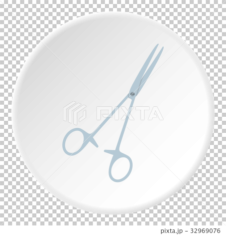 Steel surgical forceps icon circle 32969076