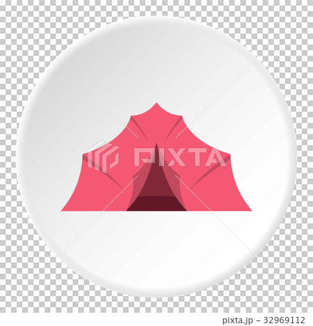 Pink tent for camping icon circle 32969112