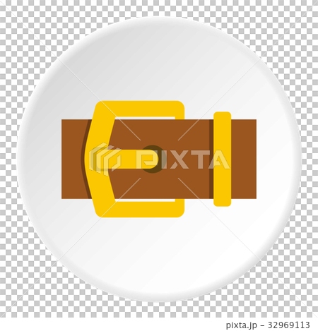 Yellow metal belt buckle icon circle Yellow metal belt buckle icon circle 32969113