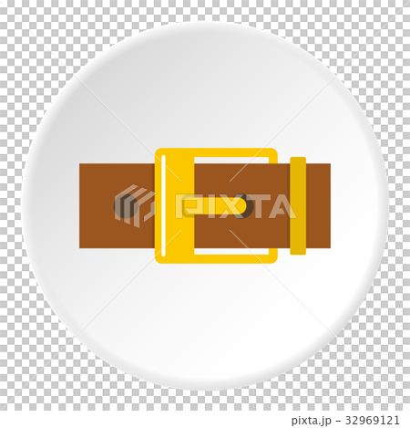 Belt with yellow square buckle icon circle 32969121