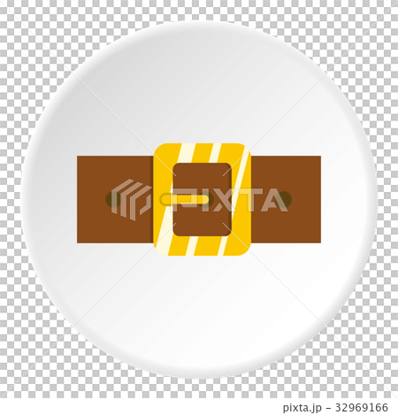 Brown leather belt with gold square buckle icon Brown leather belt with gold square buckle icon 32969166