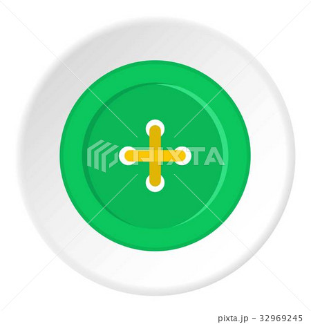 Green sewing button icon circle Green sewing button icon circle 32969245