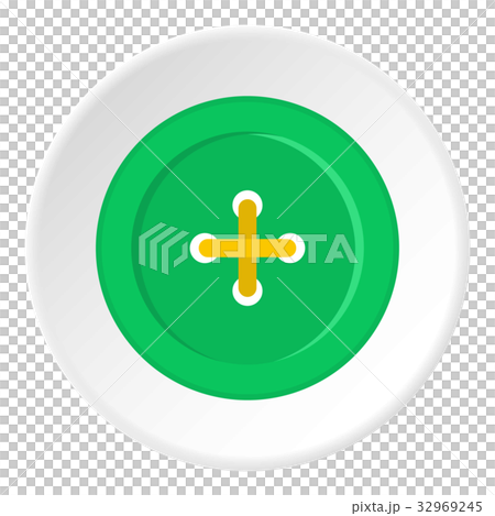 Green sewing button icon circle 32969245