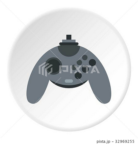 Gray joystick icon circle 32969255