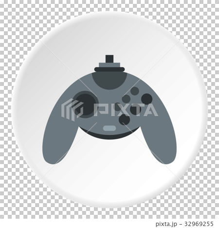Gray joystick icon circle 32969255