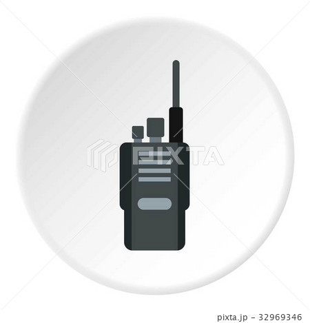 Portable radio transceiver icon circle 32969346