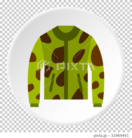 Camouflage jacket icon circle 32969491