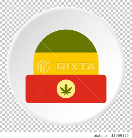 Hat in rastafarian colors icon circle Hat in rastafarian colors icon circle 32969535