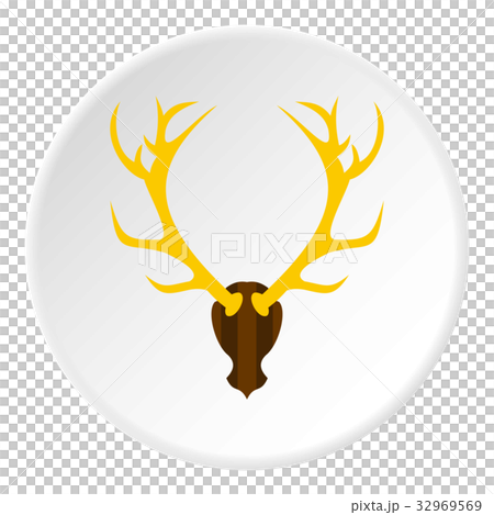Deer antler icon circle 32969569