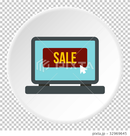 Laptop screen with Sale word icon circle 32969645