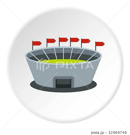 Round stadium with flags icon circle 32969749