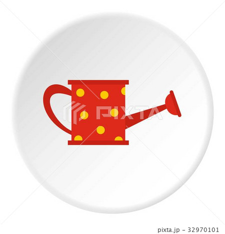 Red watering can icon circle 32970101