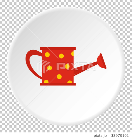 Red watering can icon circle 32970101