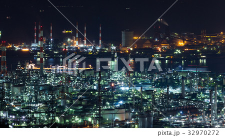 Industrial area in Japan at night Industrial area in Japan at night 32970272