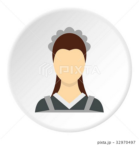 Maid icon circleのイラスト素材 [32970497] - PIXTA