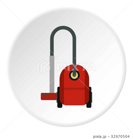 Red vacuum cleaner icon circle 32970504