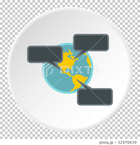 Online chat around the world icon circle 32970639