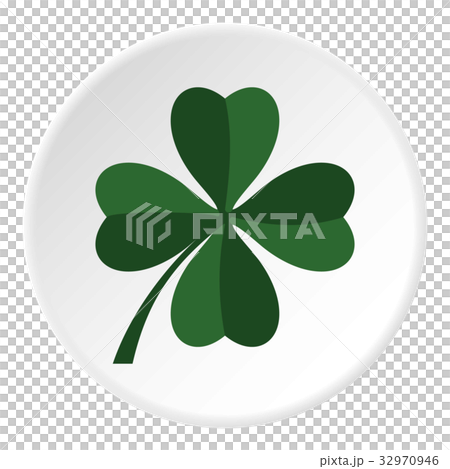Green four leaf clover icon circle 32970946