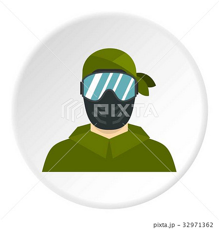 Paintball player icon circle Paintball player icon circle 32971362