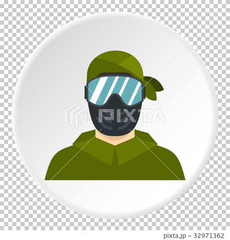 Paintball player icon circle Paintball player icon circle 32971362