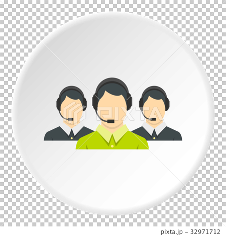 Three support phone operators icon circle 32971712