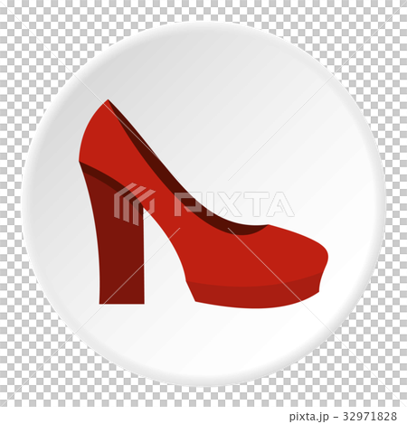Red high heel shoes icon circle 32971828
