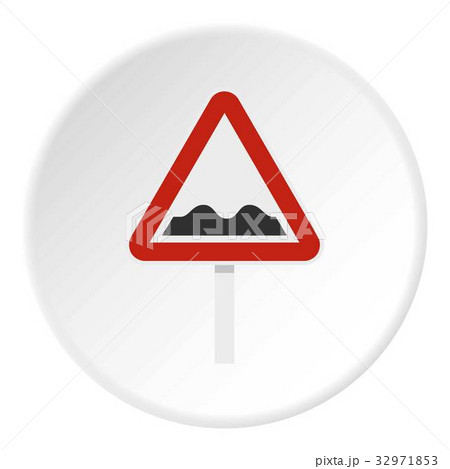 Bumpy road sign icon circle Bumpy road sign icon circle 32971853