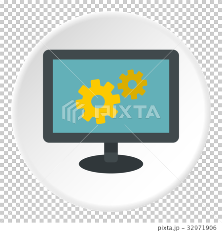 Monitor settings icon circle 32971906