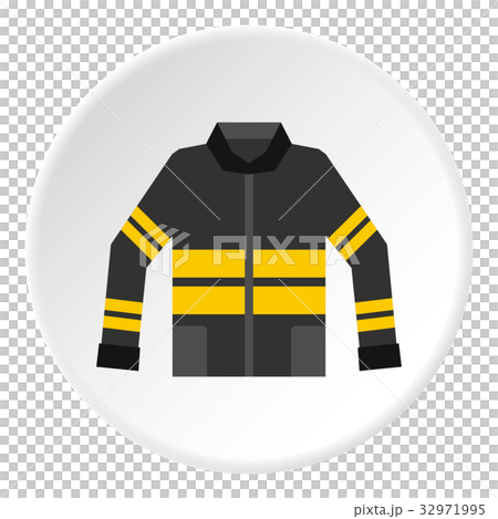Black and yellow firefighter jacket icon circle Black and yellow firefighter jacket icon circle 32971995