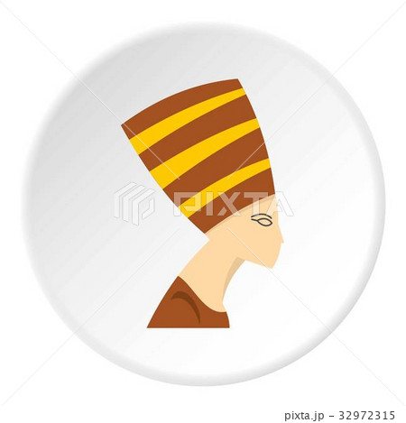 Nefertiti head icon circle 32972315