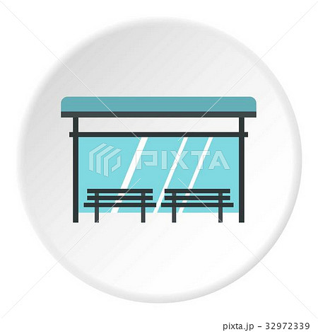 Bus Stop Icon Circleのイラスト素材