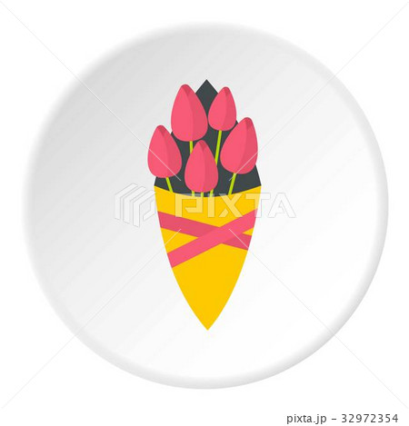 Bouquet of pink tulips icon circle 32972354
