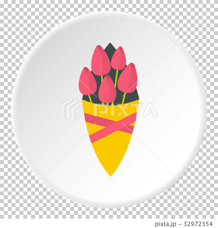 Bouquet of pink tulips icon circle 32972354