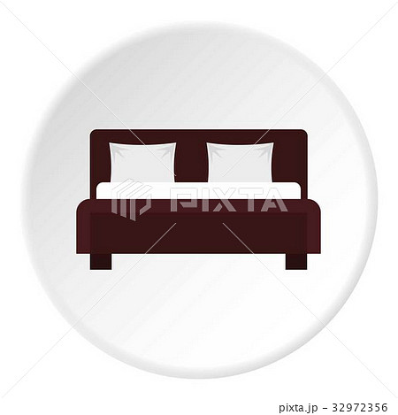 Double bed icon circle 32972356
