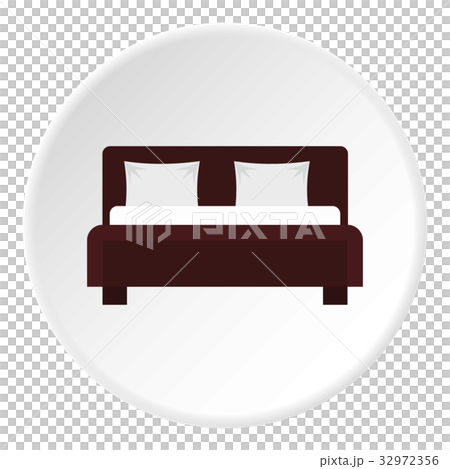 Double bed icon circle 32972356