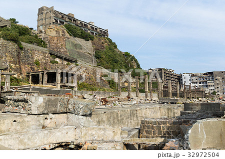 Abandoned buildings on Gunkajima in Japan 32972504