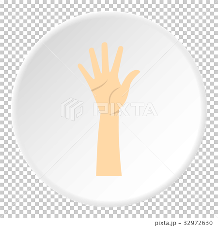 Hand showing five fingers icon circle 32972630