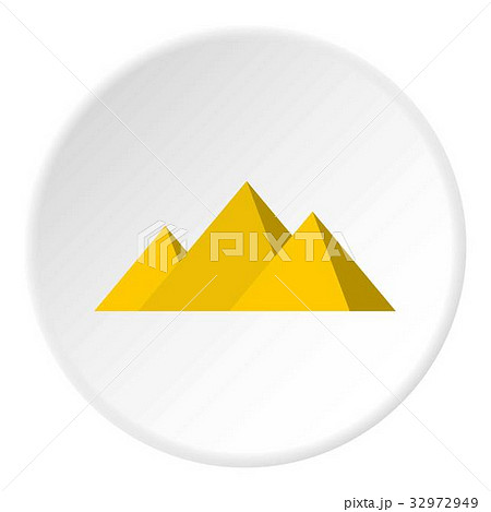 Egyptian Giza pyramids icon circle 32972949