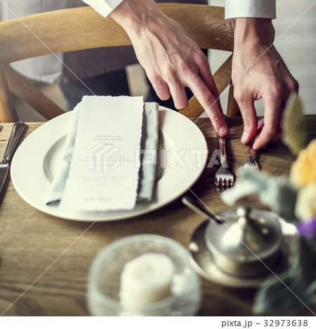 Butler prepare the dish and kitchen utensil Butler prepare the dish and kitchen utensil 32973638
