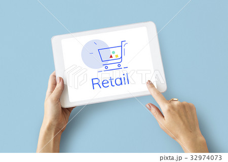 Showing Cart Trolley Shopping Online Sign Graphic 32974073