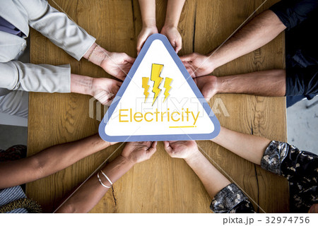 Lighting Thunder Bolt Flash Electric Saving Power Icon Graphic 32974756